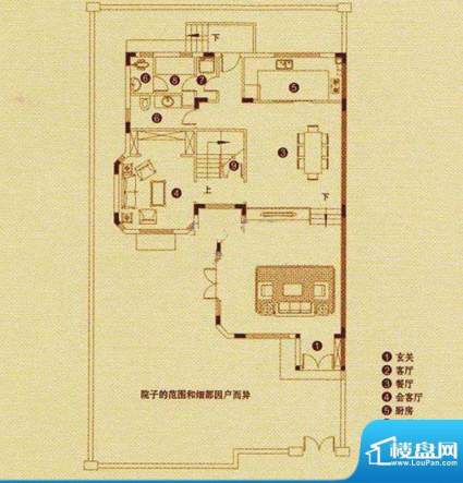 朗润园5栋A座1层 3厅面积:287.65m平米