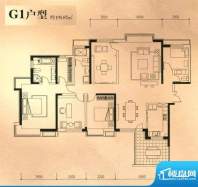 溪城华府G1户型图 3面积:195.87m平米