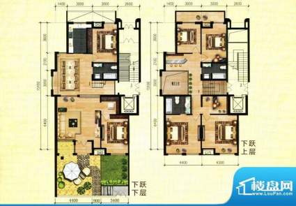 艾依公馆B1户型 6室面积:243.67m平米