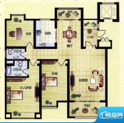 颐和城府四期户型图面积:173.18m平米