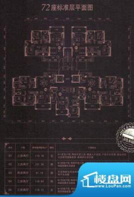 中颐海伦堡72栋户型面积:81.63m平米