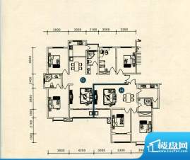 宏基月湖湾G户型 4室面积:145.50m平米