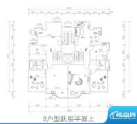 观澜国际B户型跃层平面积:102.30m平米