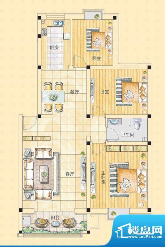 望都太阳城户型图 3面积:118.00m平米