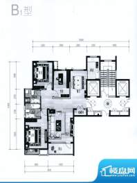 中瀛御景B1户型图 2面积:139.00m平米