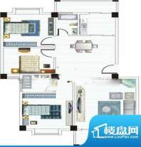 顺景蔷薇山庄四期A户面积:74.65m平米