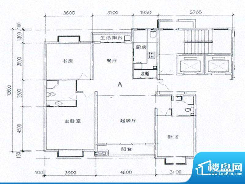 美林湾户型图 3室2厅面积:148.00m平米