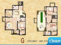 公园水岸观邸G户型图面积:381.57m平米