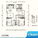 国宾壹号户型2 3室2面积:131.00m平米