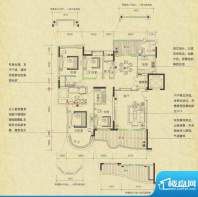 帝景苑A户型层平面图面积:200.00m平米