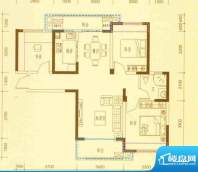 东紫园C1户型 3室2厅面积:95.00m平米