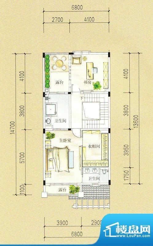 中信凯旋公馆C户型三面积:73.00m平米