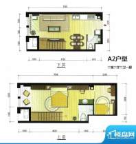 LOFT阳光公寓A2复式面积:69.00m平米