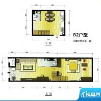 LOFT阳光公寓B2复式面积:96.00m平米