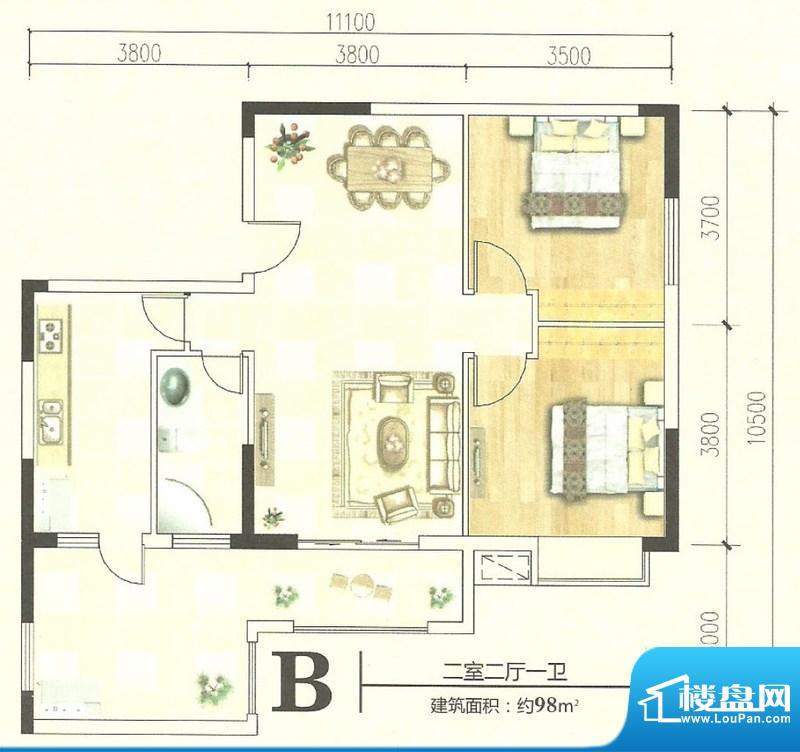 CBD中心商务区二期B面积:98.00m平米