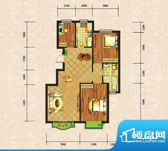 上海紫园4#-B 3室2厅面积:98.00m平米