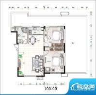 森林九里户型图 2室面积:100.09m平米