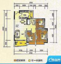 奥城花园1819栋02房面积:94.50m平米