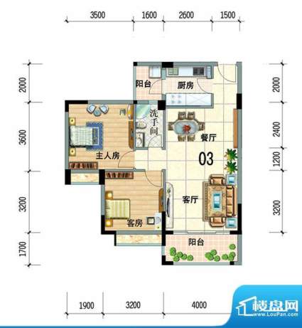 皇冠岭秀五期03号位面积:0.00m平米