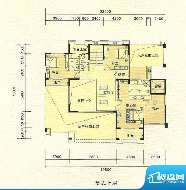 新外滩2号楼复式户型面积:427.55m平米