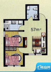 东发现代城户型图 2面积:57.00m平米
