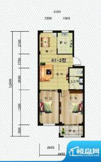 华新家园H1-3户型 2面积:68.75m平米