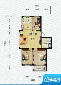 华新家园H2-1户型 3面积:85.44m平米