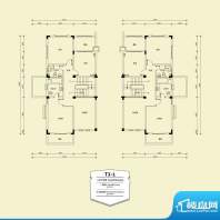 围炉别墅T2-1二层户面积:97.61m平米