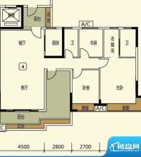 长信银湾4座04单位 面积:129.00平米