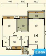 长信银湾2座02、03单面积:88.00平米