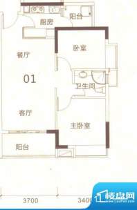 名汇嘉园1座01单位 面积:77.00平米