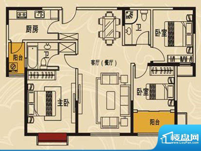 澄波湖壹号标准层户面积:116.89平米