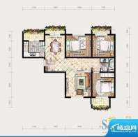 君地天城一期a户型图面积:117.00平米