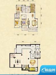 中建瀛园8#洋房Ｄ-1面积:338.72平米