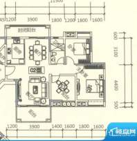 港宏世家C2户型 3室面积:87.94平米