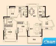 保利上城名郡A户型 面积:91.00平米