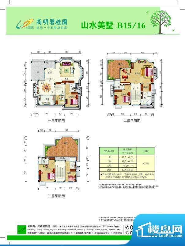 高明碧桂园山水独栋面积:312.00平米