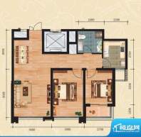 馨地苑P户型 2室2厅面积:86.07m平米