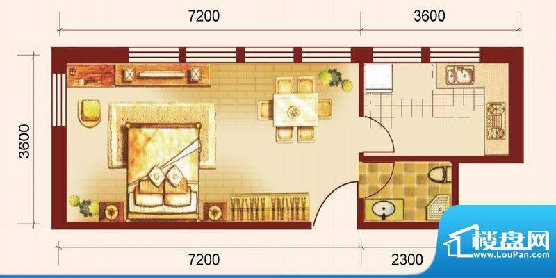 蔚蓝国际25#A户型图面积:56.40平米