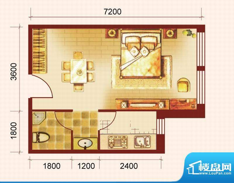 蔚蓝国际25#D户型图面积:52.34平米