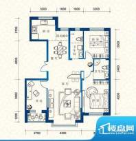 蔚蓝国际B户型 3室2面积:126.55平米