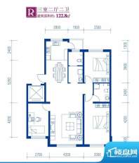 青林湖畔7号楼R户型面积:122.80平米