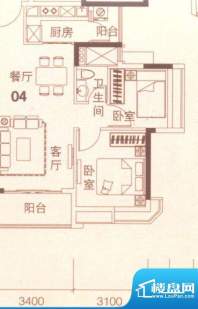 上林苑20栋1、2座04面积:67.00平米