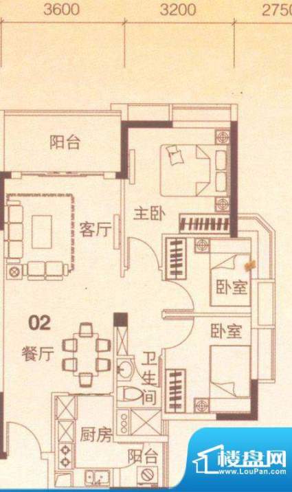 上林苑20栋1、2座02面积:82.00平米