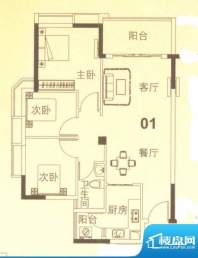 上林苑19栋4、5座01面积:82.00平米