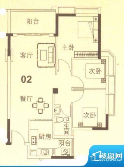 上林苑19栋4、5座02面积:82.00平米