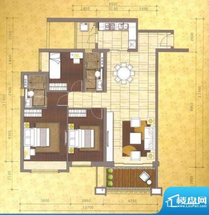 佛奥湾5座02单位 3室面积:129.47平米