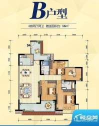 保利天玺B户型 4室2面积:157.00平米