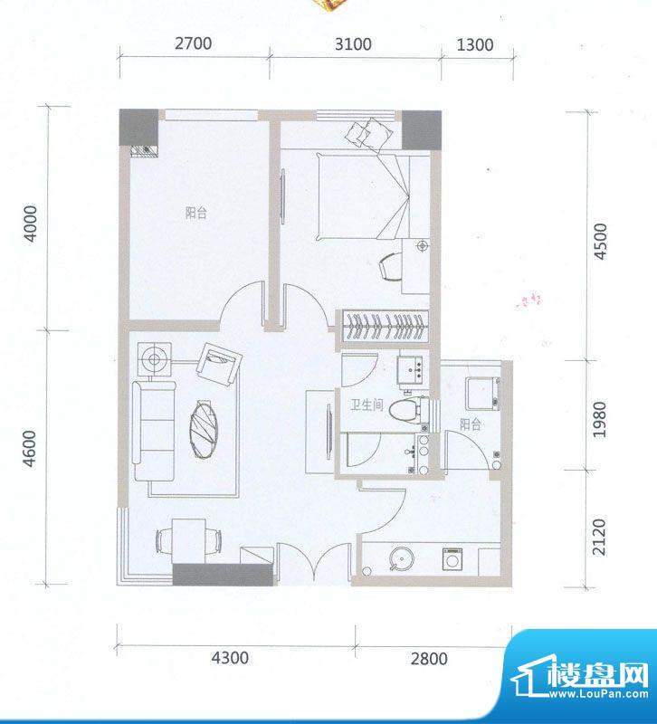 保利天玺2座2幢28单面积:60.70平米