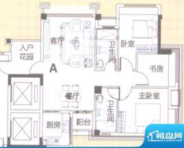 风度广场1栋5-9层A户面积:90.00平米